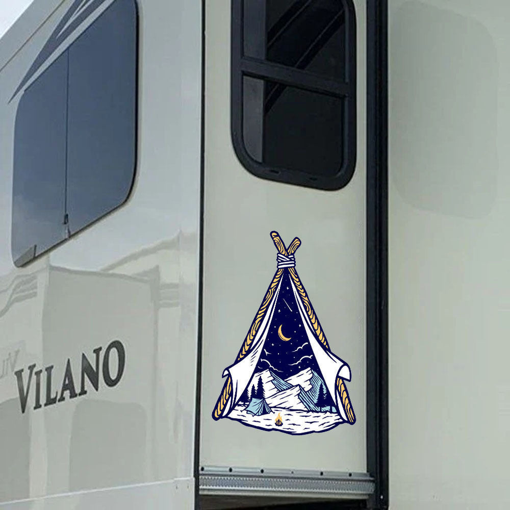 Camping Crack Decal, Funny Car Sticker For Window & Bumper