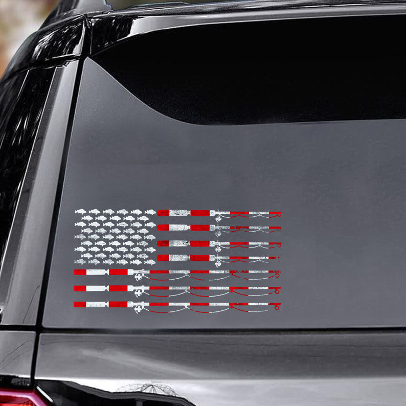 America Fishing Decal, Car Sticker For Window & Bumper
