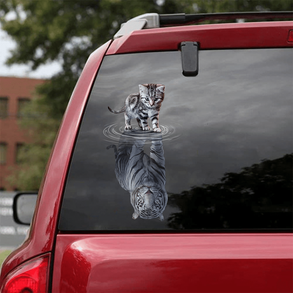 Cats Tigers Animal Cute Sticker, Car Decal For Window & Bumper
