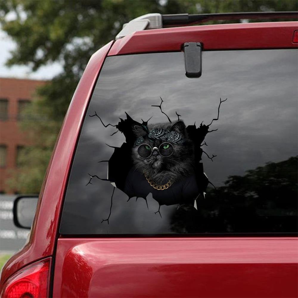 Funny Black Cats Crack Decal, Car Sticker For Window & Bumper