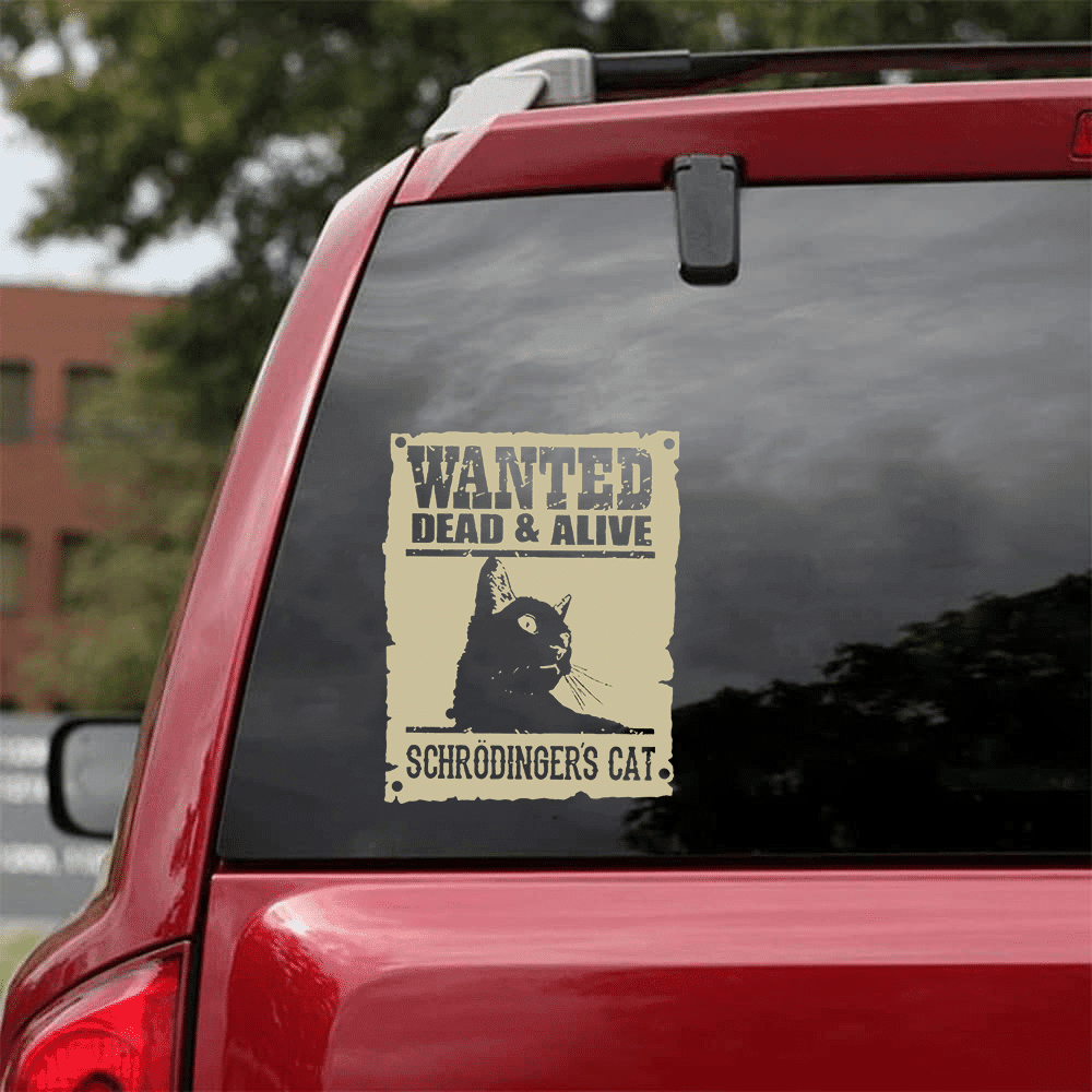 Wanted Dead & Alive Black Cats Decal, Car Sticker For Window & Bumper
