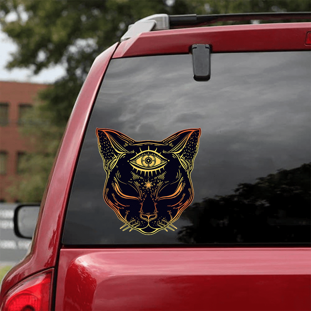 Black Cats Head Decal, Car Sticker For Window & Bumper