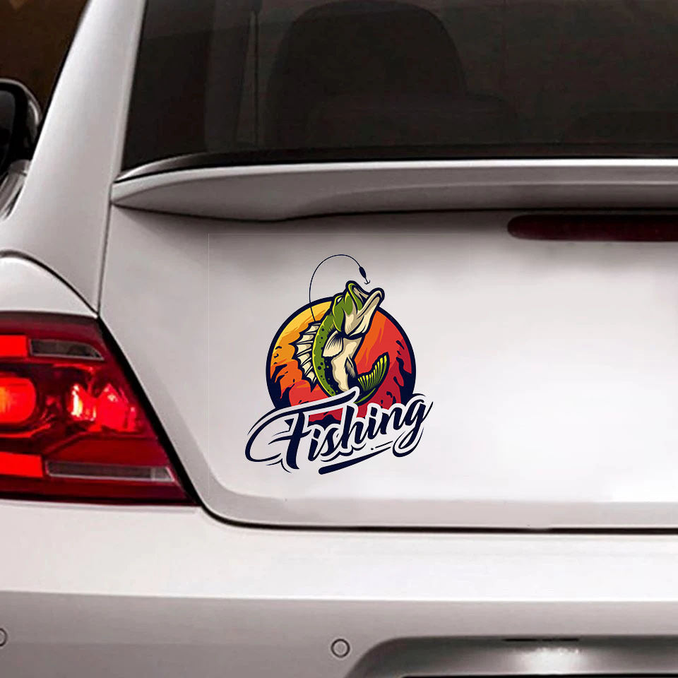 Bass Fishing Bone Sticker, Car Decal For Window & Bumper