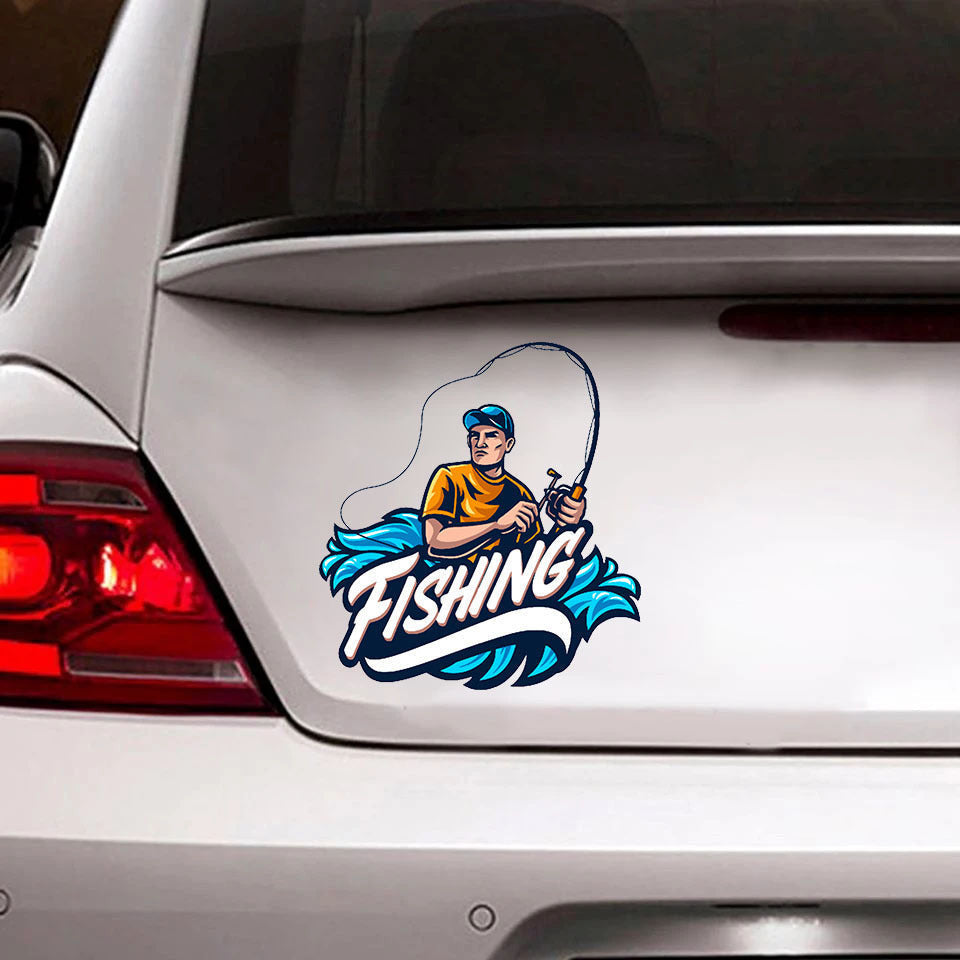 Bass Fishing Sticker, Car Decal For Window & Bumper