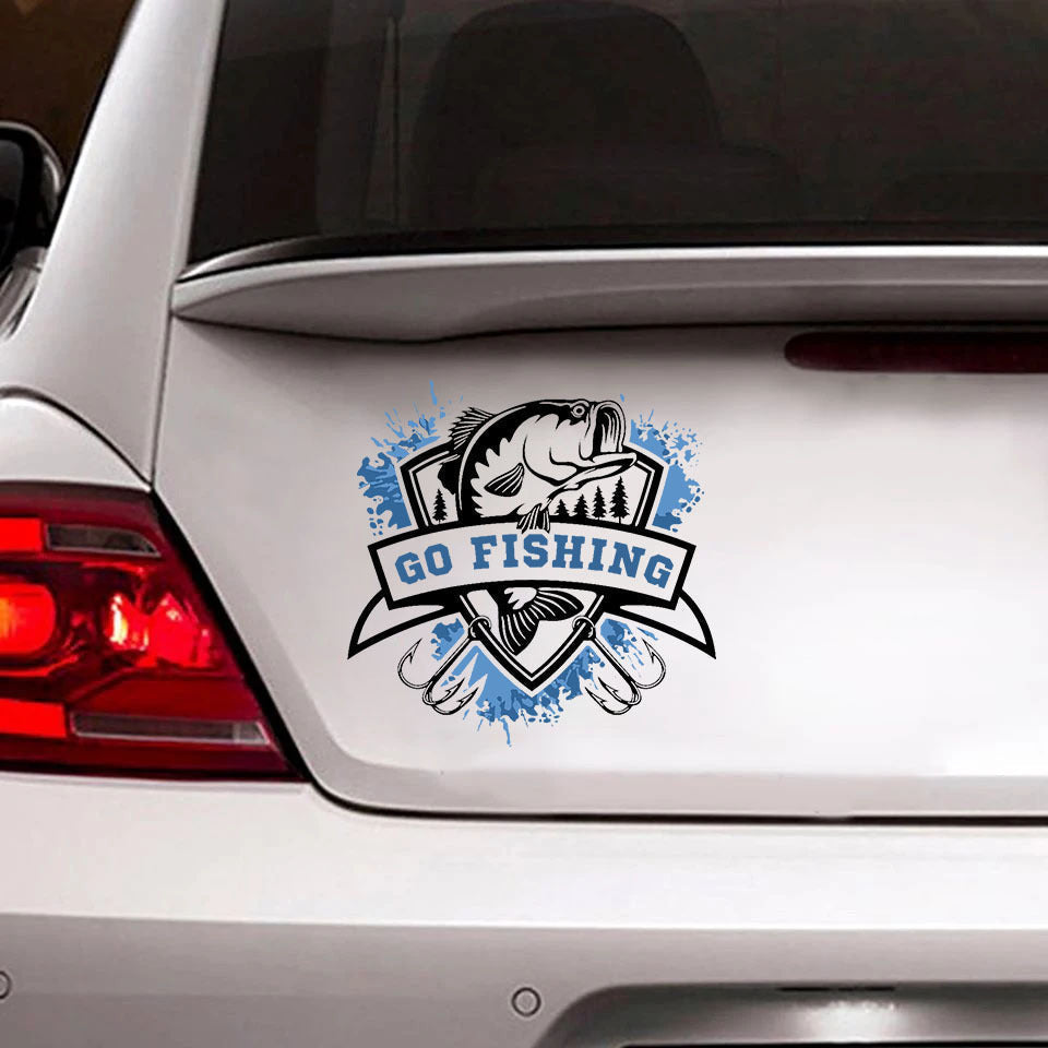 Bass Fishing Decal, Car Sticker For Window & Bumper