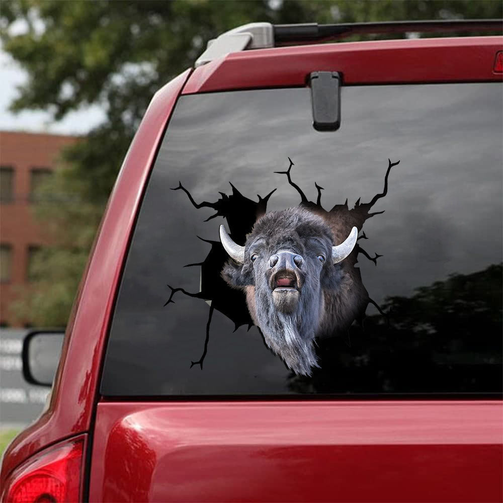 Bison Crack Sticker, Funny Car Decal For Window & Bumper