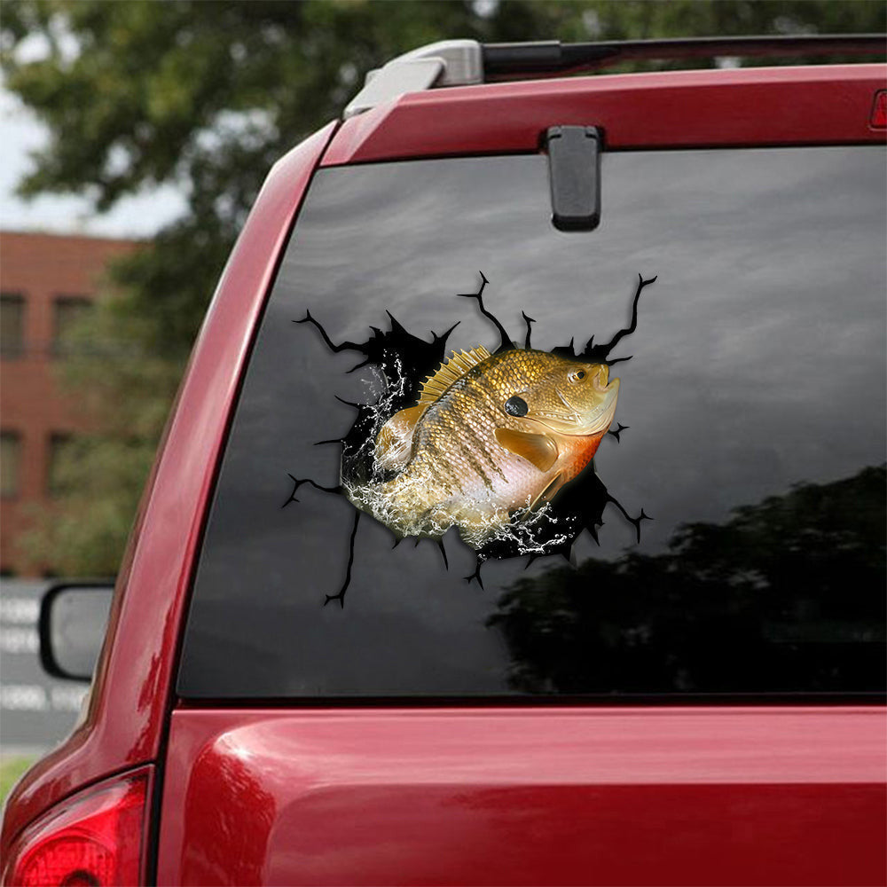 Fishing Perch And Cappie Crack Sticker, Funny Car Decal For Window & Bumper