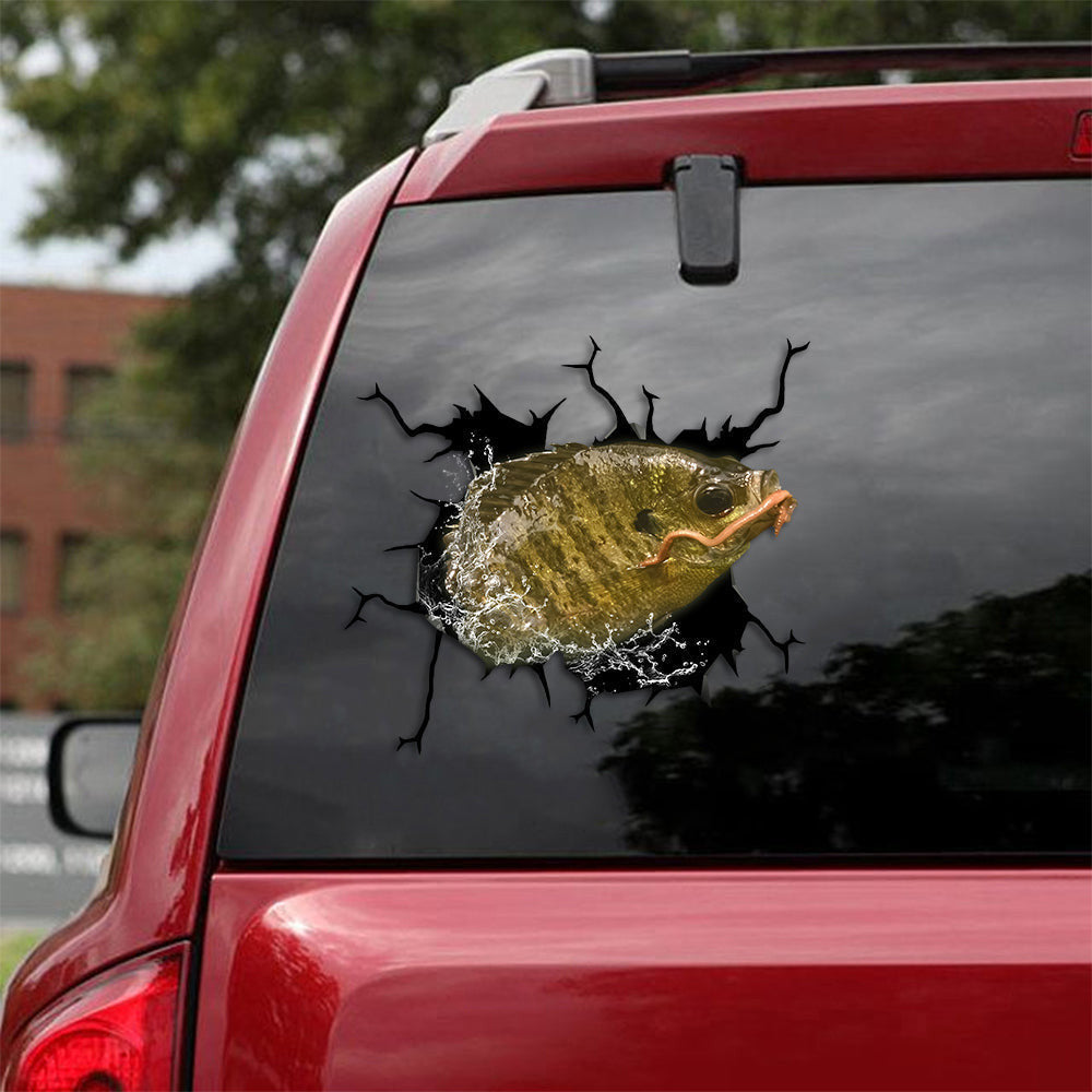 Fishing Perch And Cappie Crack Decal, Funny Car Sticker For Window & Bumper