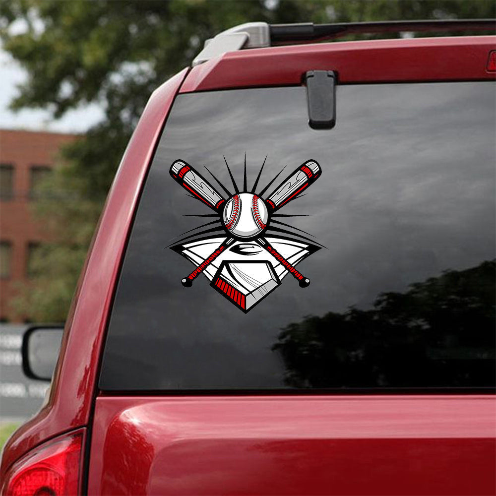 Baseball Sticker, Car Decal For Window & Bumper