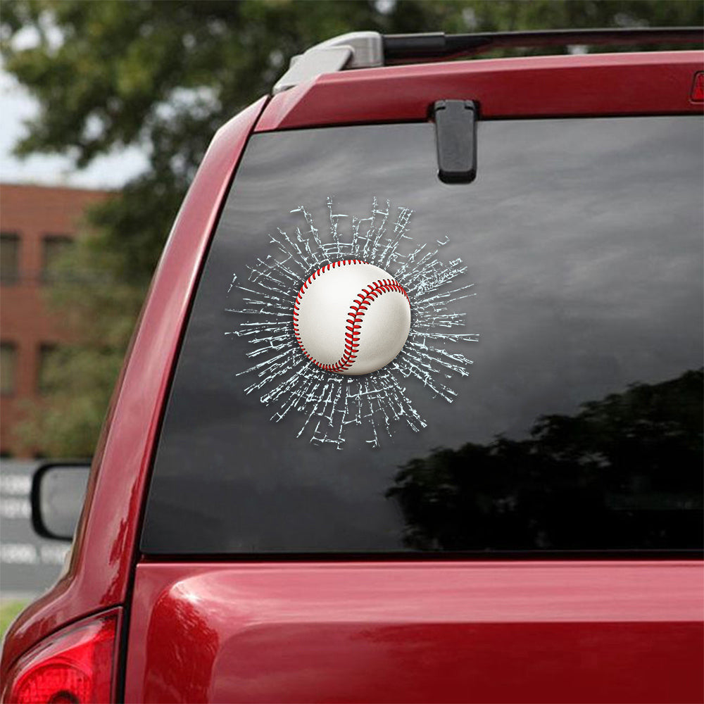 Baseball Sticker, Car Decal For Window & Bumper