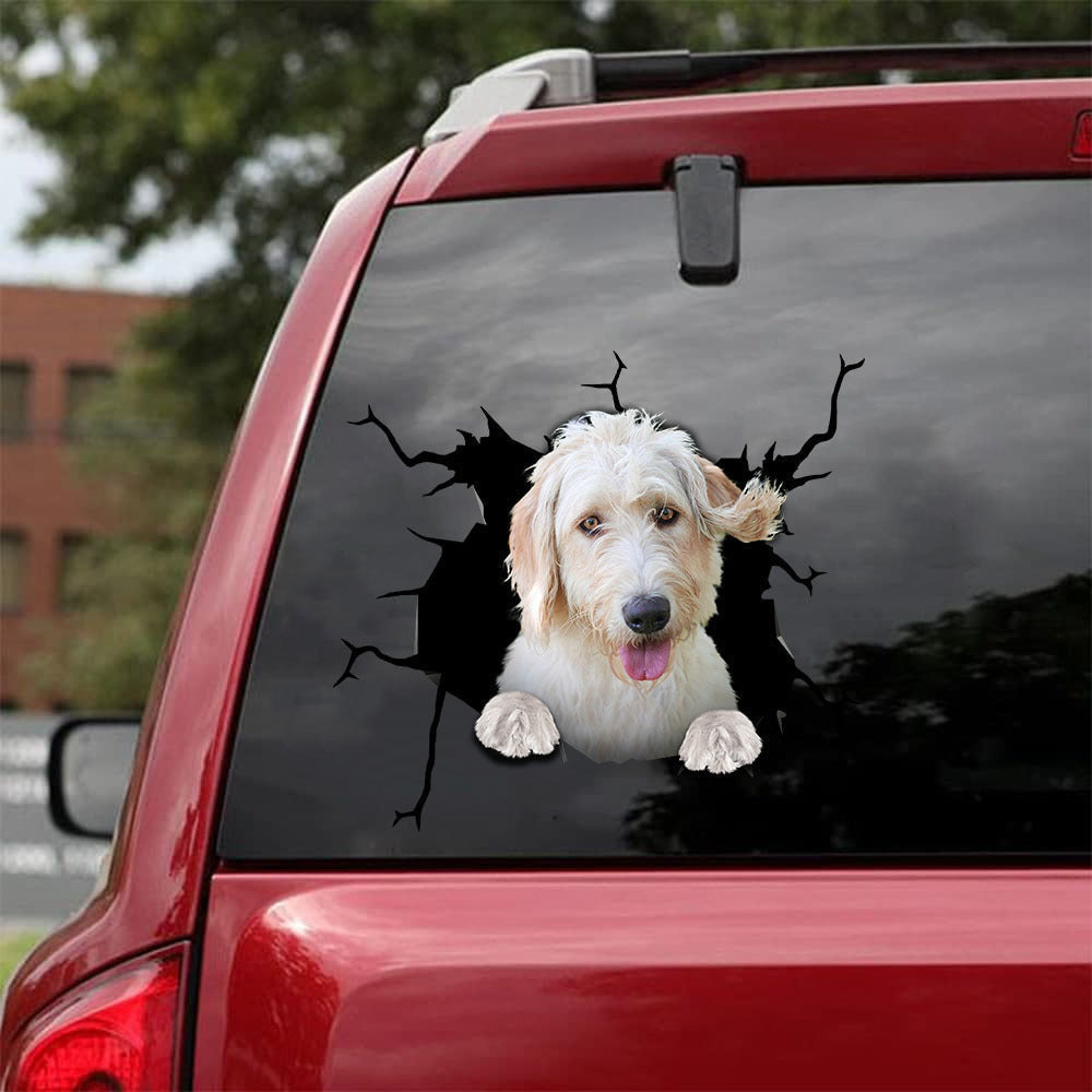 Irish Wolfhound Dogs Crack Sticker, Funny Car Decal For Window & Bumper