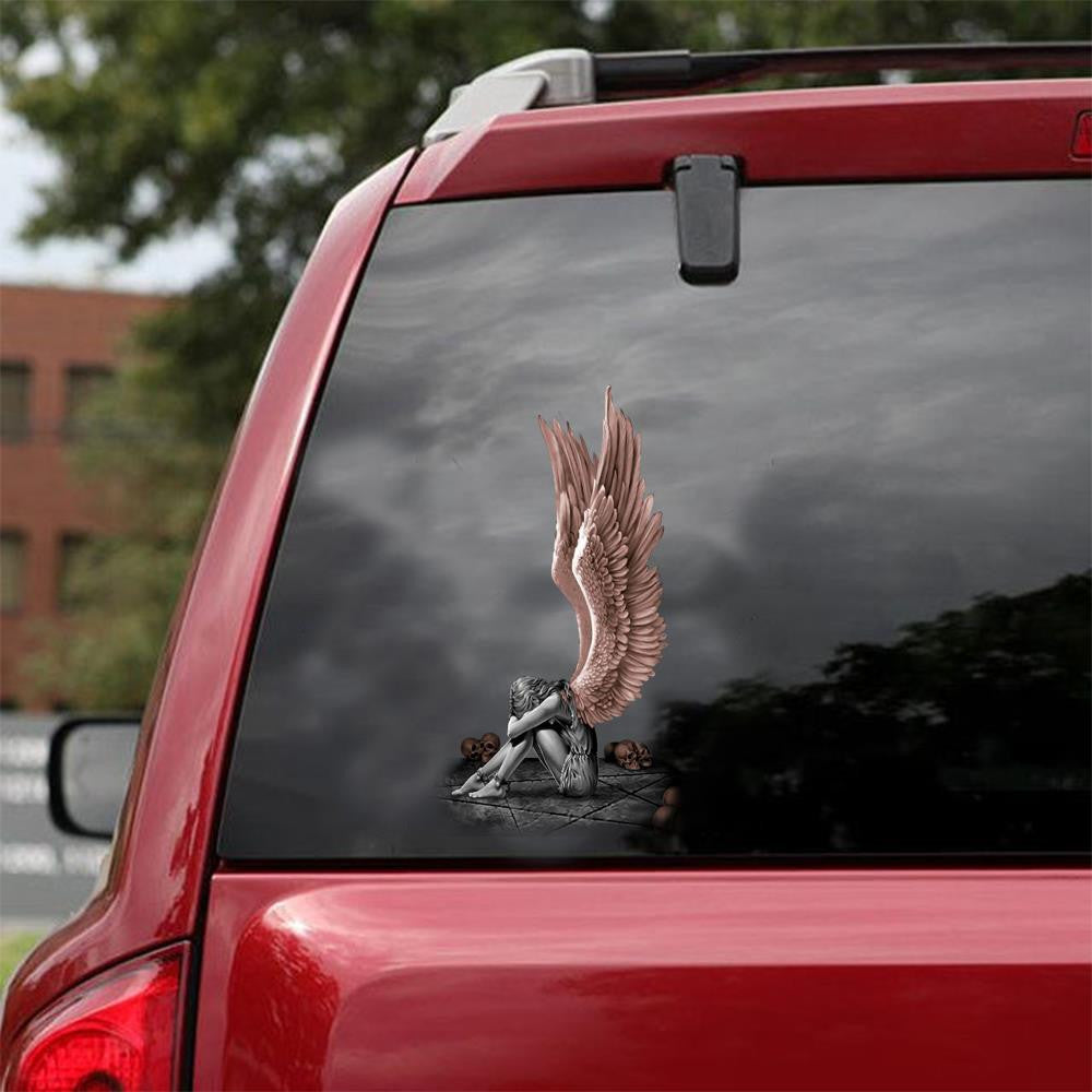 Angel Wings Cute Angel Christian Lovers Family Home Decal Car Vinyl Decal Sticker Window Decals, Peel and Stick Wall Decals