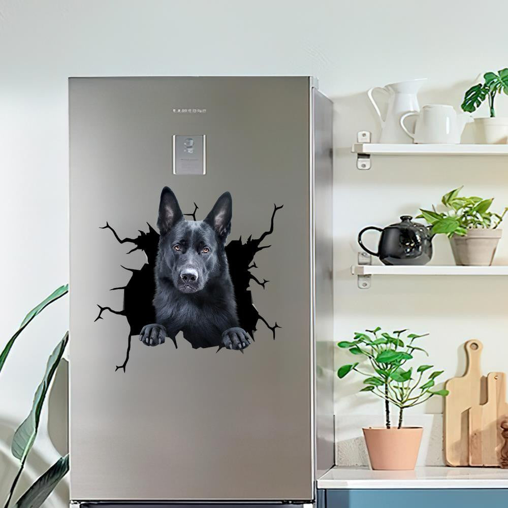 Black German Shepherd Dog Breeds Dogs Decal, Car Sticker For Window & Bumper