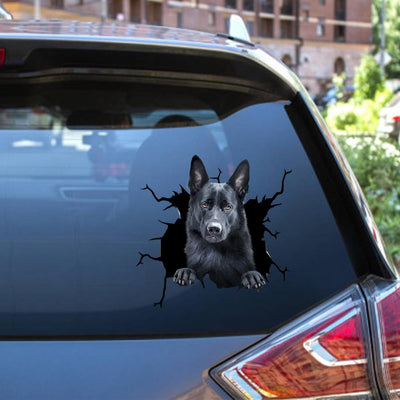 Black German Shepherd Dog Breeds Dogs Decal, Car Sticker For Window & Bumper