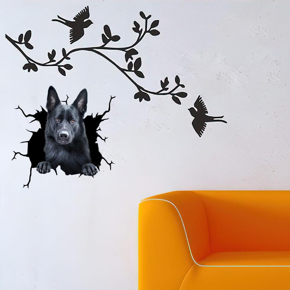 Black German Shepherd Dog Breeds Dogs Decal, Car Sticker For Window & Bumper