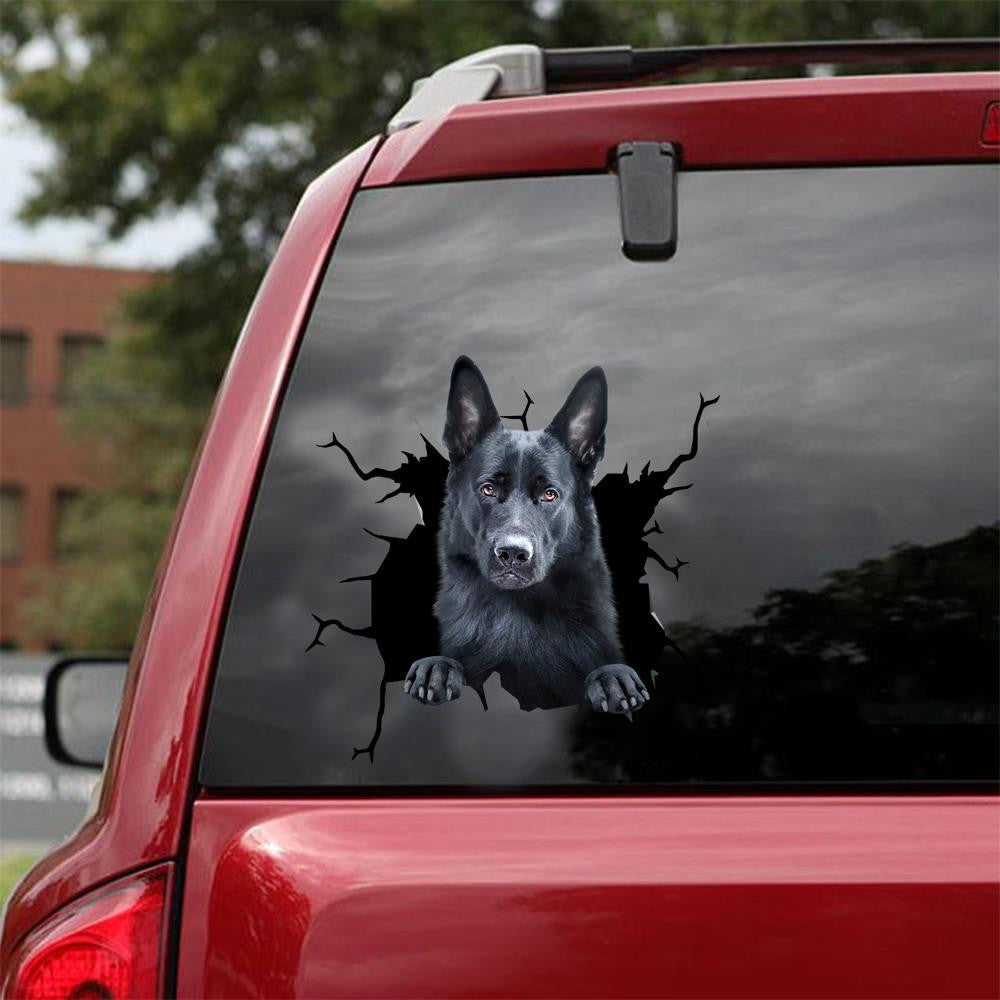 Black German Shepherd Dog Breeds Dogs Decal, Car Sticker For Window & Bumper