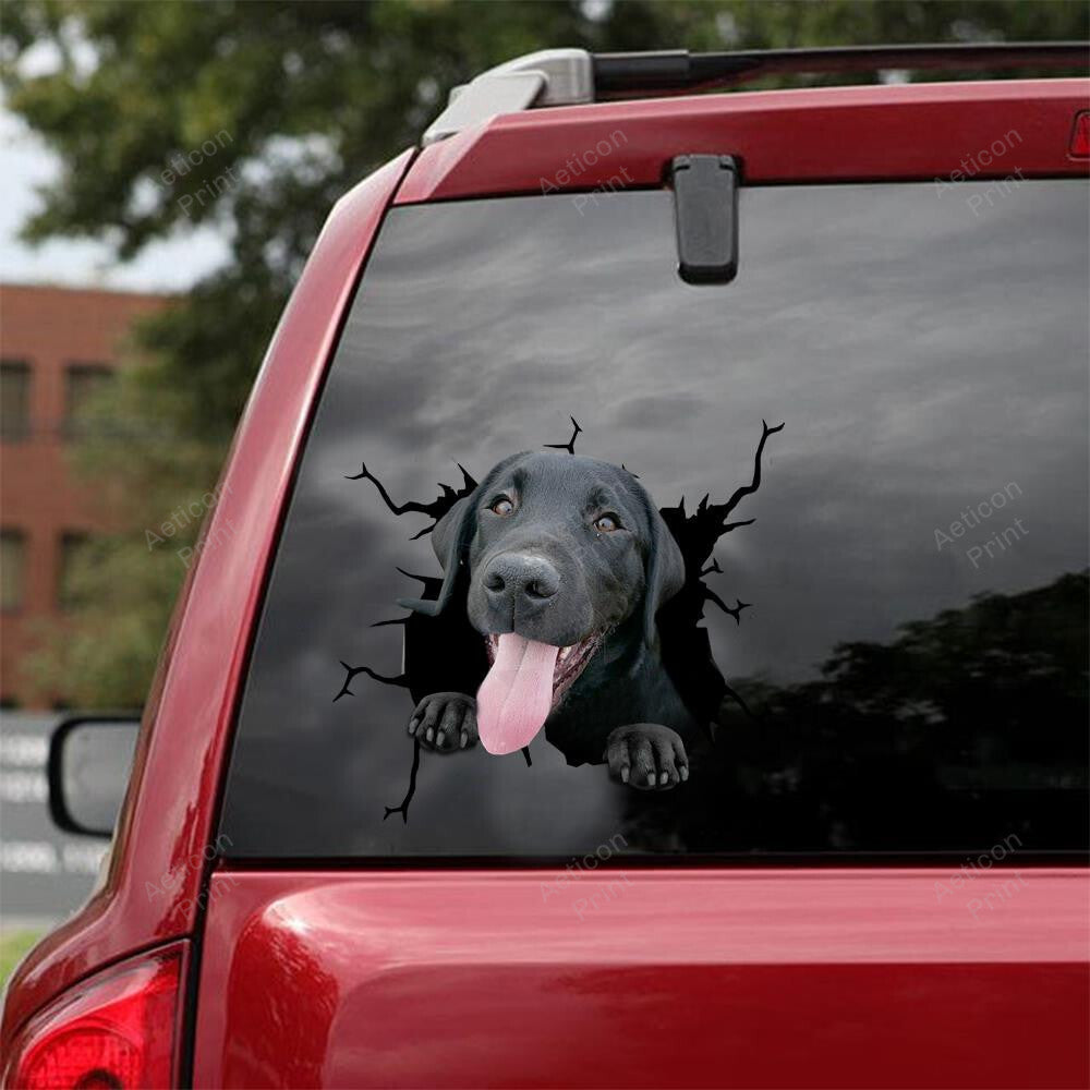 Black Labrador Dog Breeds Dogs Decal, Car Sticker For Window & Bumper