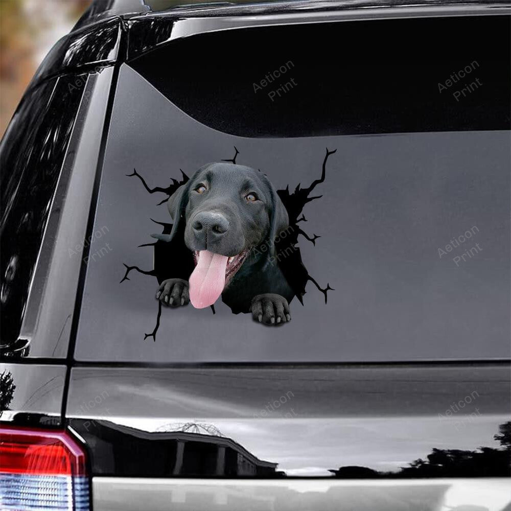 Black Labrador Dog Breeds Dogs Decal, Car Sticker For Window & Bumper