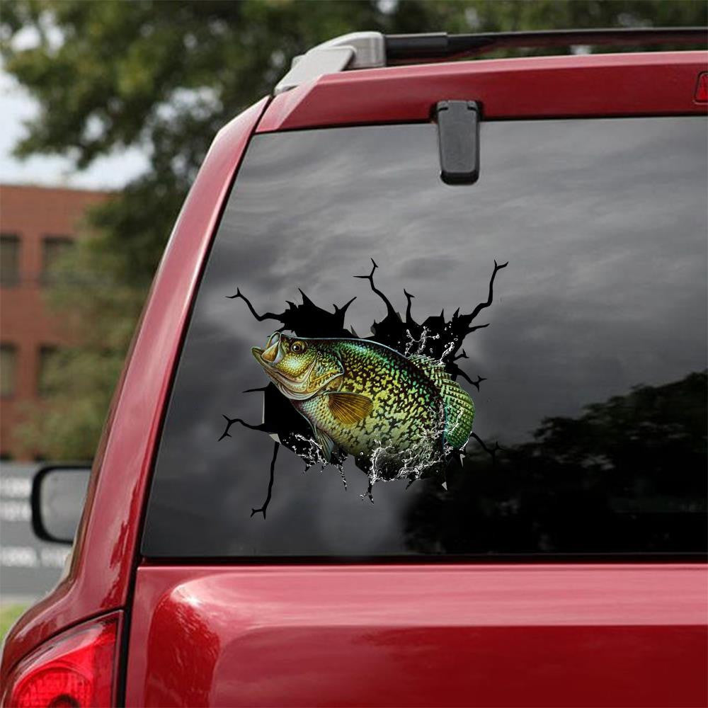 Cappie Fishing Crack Decal, Funny Car Sticker For Window & Bumper
