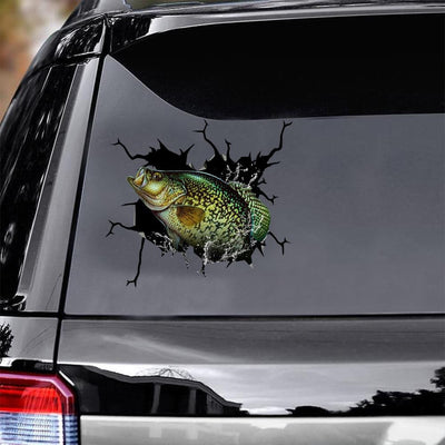 Cappie Fishing Crack Decal, Funny Car Sticker For Window & Bumper