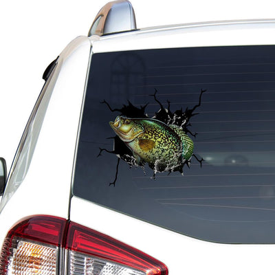 Cappie Fishing Crack Decal, Funny Car Sticker For Window & Bumper