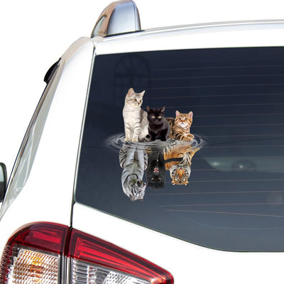 Cats Shade Tigers Animal Car Window Funny Gifs Custom Car Vinyl Car S Gift Tag.Png Car Vinyl Decal Sticker Window Decals, Peel and Stick Wall Decals