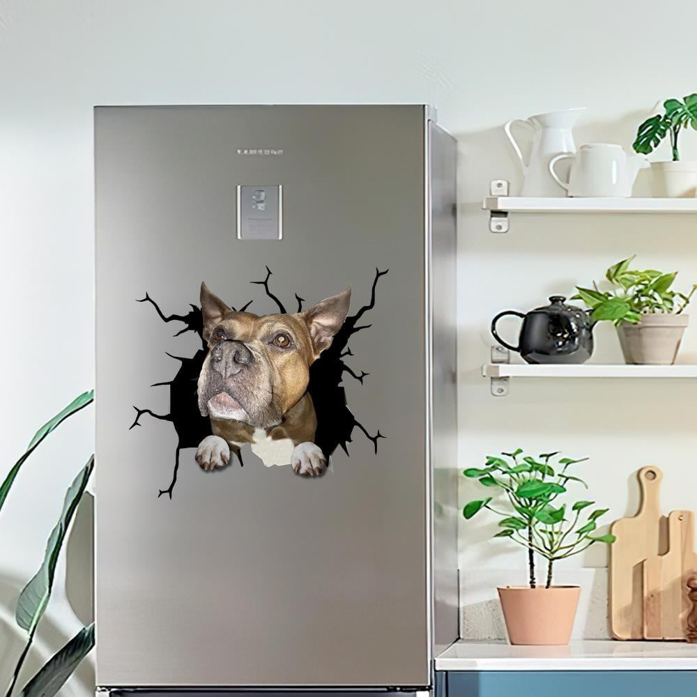 French Bulldog Dog Breeds Dogs Crack Sticker, Funny Car Decal For Window & Bumper