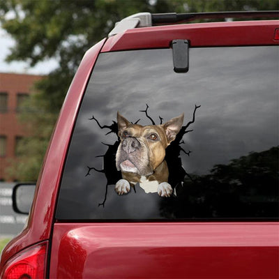 French Bulldog Dog Breeds Dogs Crack Sticker, Funny Car Decal For Window & Bumper
