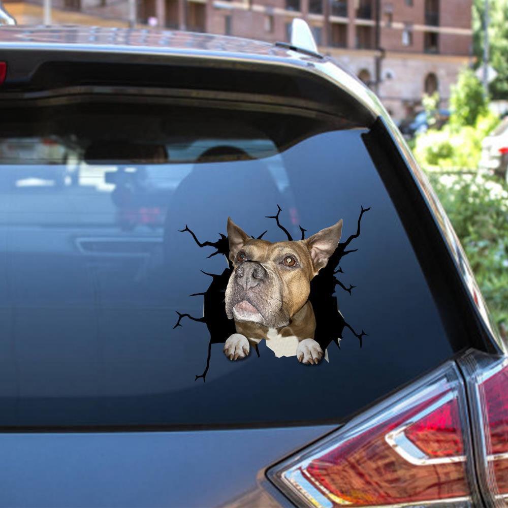 French Bulldog Dog Breeds Dogs Crack Sticker, Funny Car Decal For Window & Bumper