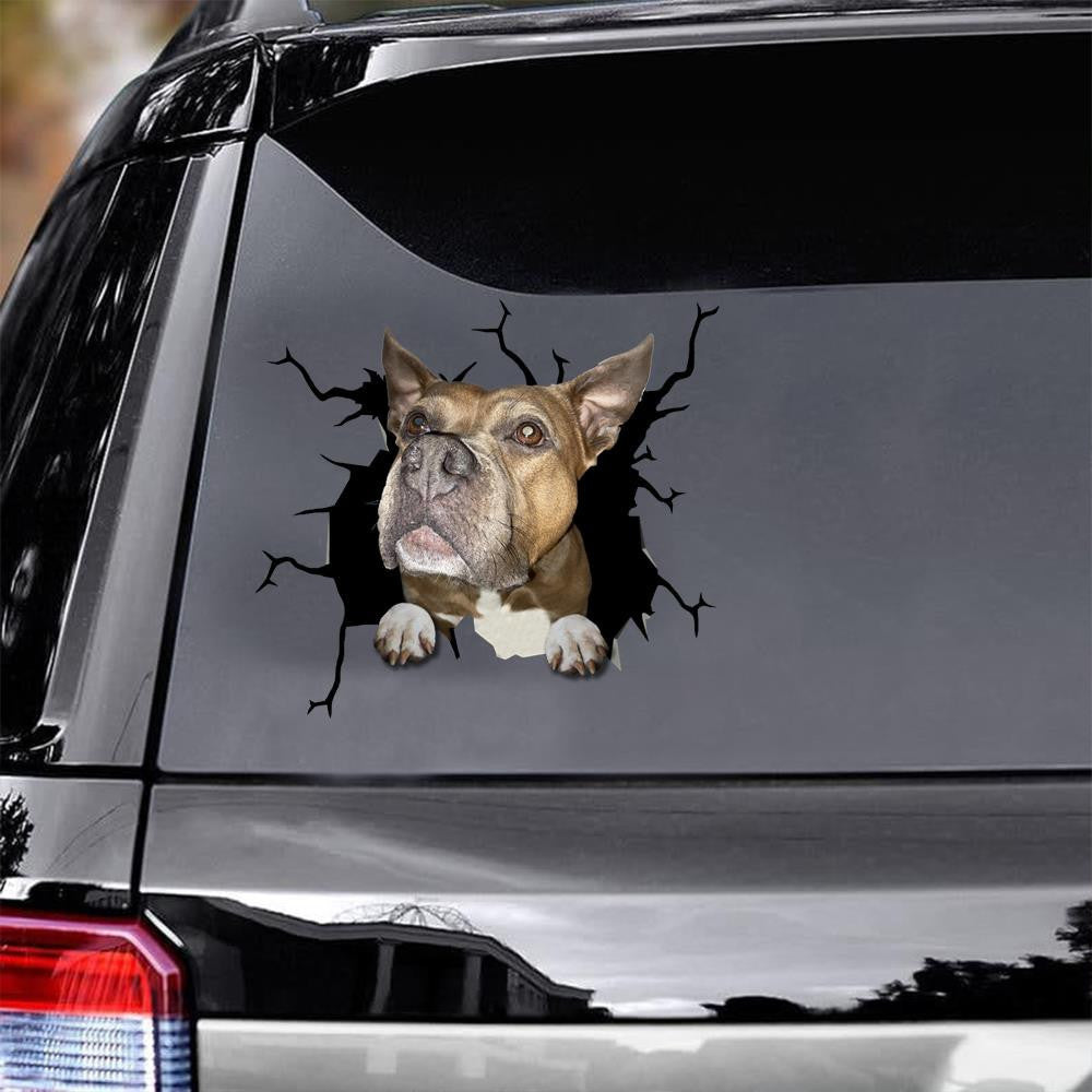 French Bulldog Dog Breeds Dogs Crack Sticker, Funny Car Decal For Window & Bumper