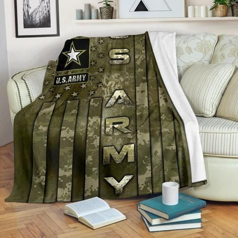 U.S. Branches XIX Camouflage Pattern Fleece Blanket