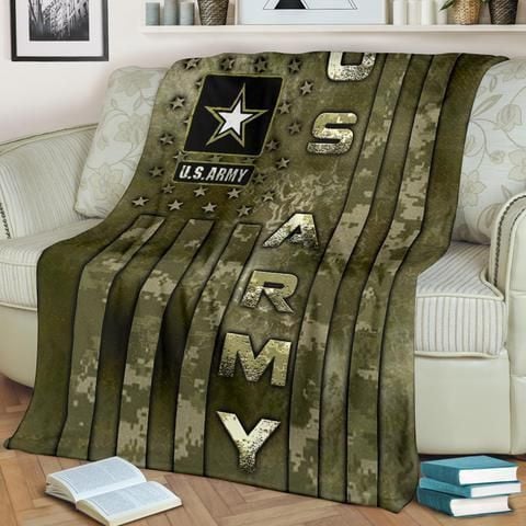 U.S. Branches XIX Camouflage Pattern Fleece Blanket