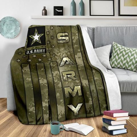 U.S. Branches XIX Camouflage Pattern Fleece Blanket
