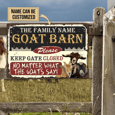 Personalized Goat Barn Please Keep Gate Closed Customized Classic Metal Signs