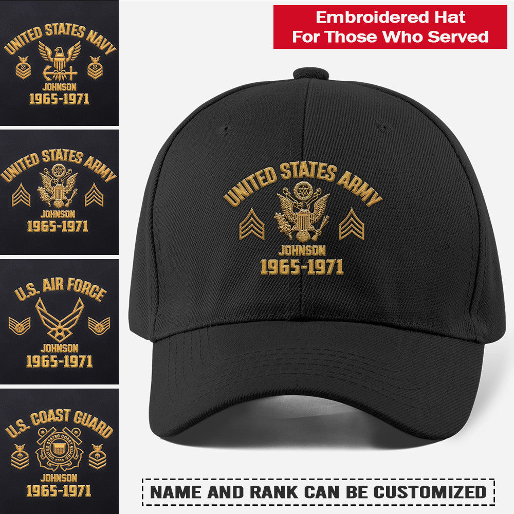Customized U.S Veteran – Embroidered Classic Cap - Total