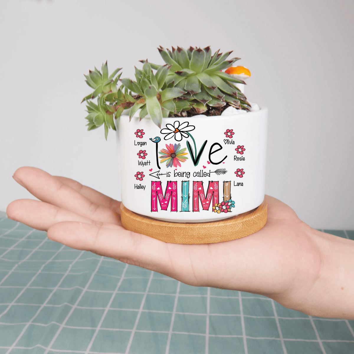 Custom Loved Being Called Mimi Succulent Pot, Nana Mini Plant Pot With Kids Names, Grandma Flower Plant Pot, Mini Plant Pot for Mother's Day
