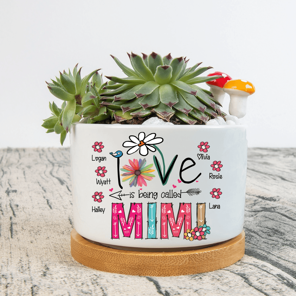 Custom Loved Being Called Mimi Succulent Pot, Nana Mini Plant Pot With Kids Names, Grandma Flower Plant Pot, Mini Plant Pot for Mother's Day
