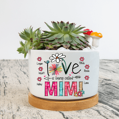 Custom Loved Being Called Mimi Succulent Pot, Nana Mini Plant Pot With Kids Names, Grandma Flower Plant Pot, Mini Plant Pot for Mother's Day