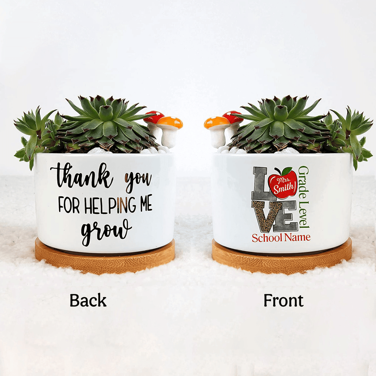 Personalized Love Teacher Plant Pot, Plant Pot To Classroom Decoration Gifts, Decorate The Desk, Plant Pot For Teacher Appreciation Gift