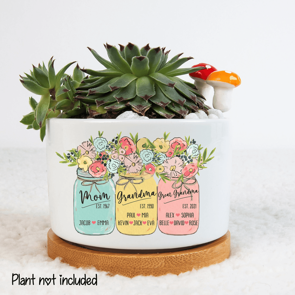 Personalized Grandma Mini Flower Pot, Custom Grandma Gifts, Gifts for Grandma Planter with Custom Nickname, Custom Nana Gigi Mini Plant Pot