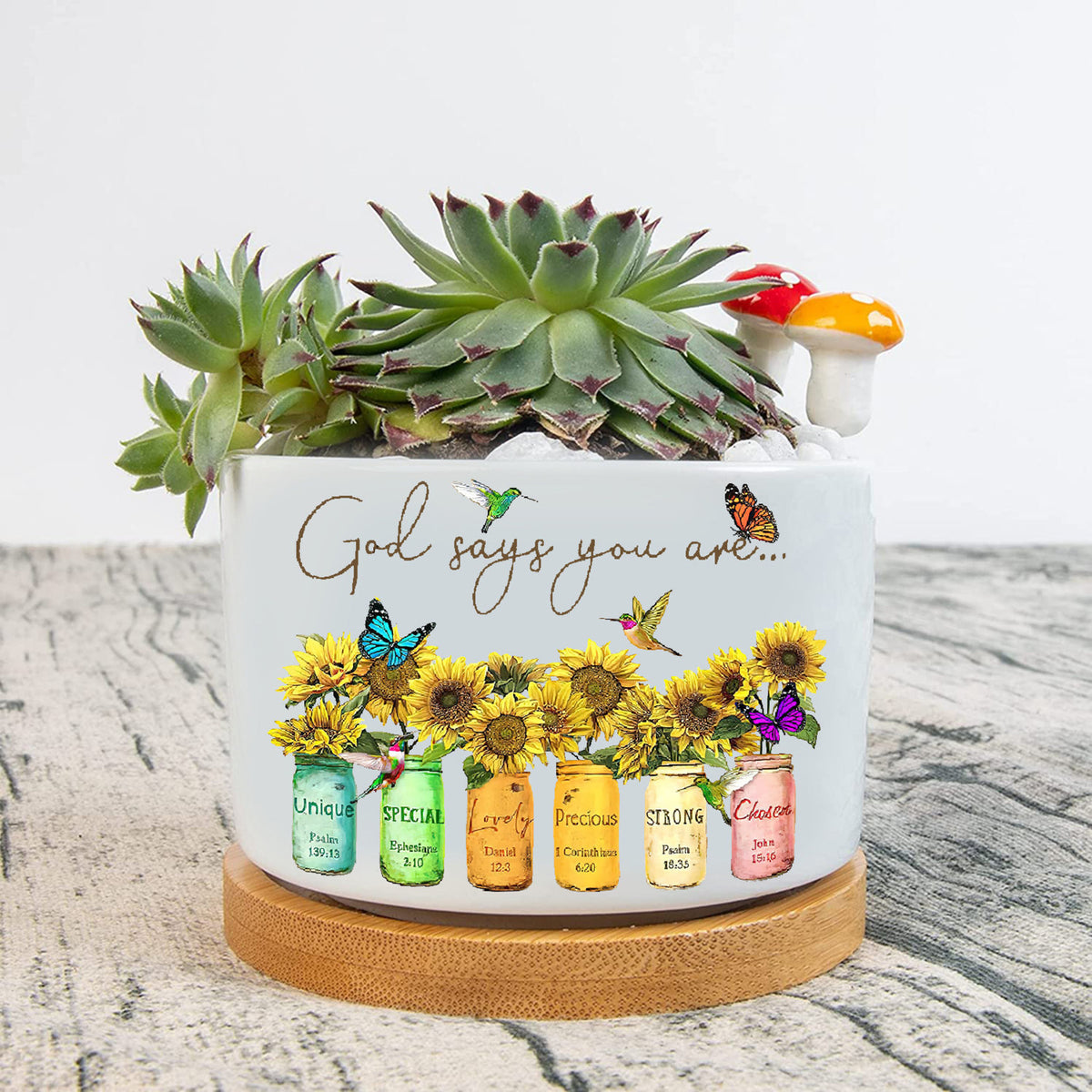 Sunflower God Says You Are Plant Pot, Christian Quotes, Religious Plant Pot, Gift For Sunflower Lovers, Birthday Gift, Gift For Women