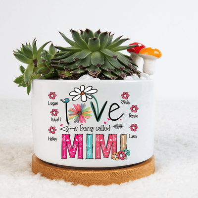 Custom Loved Being Called Mimi Succulent Pot, Nana Mini Plant Pot With Kids Names, Grandma Flower Plant Pot, Mini Plant Pot for Mother's Day