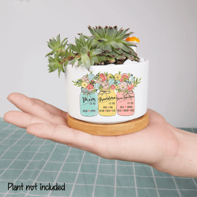 Personalized Grandma Mini Flower Pot, Custom Grandma Gifts, Gifts for Grandma Planter with Custom Nickname, Custom Nana Gigi Mini Plant Pot