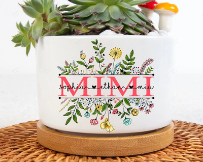 Personalized Mimi Mini Plant Pot, Custom Grandma Gifts, Gifts for Grandma Gardener with Custom Nickname, Custom Nana Gigi Plant Pot