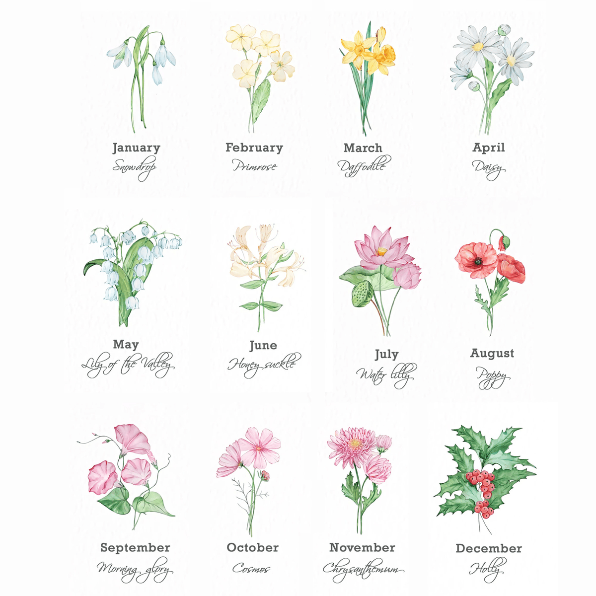 Personalized Birth Flower Mini Plant Pots, Birth Month Flower Family Personalized Plant Pots, Birthday, Mothers Day Gift For Grandma, Mom
