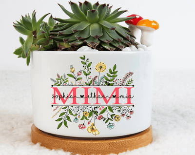 Personalized Mimi Mini Plant Pot, Custom Grandma Gifts, Gifts for Grandma Gardener with Custom Nickname, Custom Nana Gigi Plant Pot