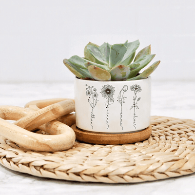 Personalized Name Zodiac Plant Pot, Custom Zodiac Flower Pot, Outdoor Flower Pot With Month Flower, Birthday Gift, Mothers Day Gift
