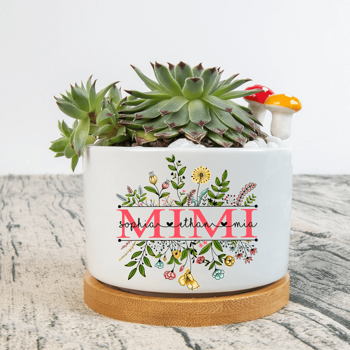 Personalized Mimi Mini Plant Pot, Custom Grandma Gifts, Gifts for Grandma Gardener with Custom Nickname, Custom Nana Gigi Plant Pot