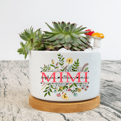 Personalized Mimi Mini Plant Pot, Custom Grandma Gifts, Gifts for Grandma Gardener with Custom Nickname, Custom Nana Gigi Plant Pot