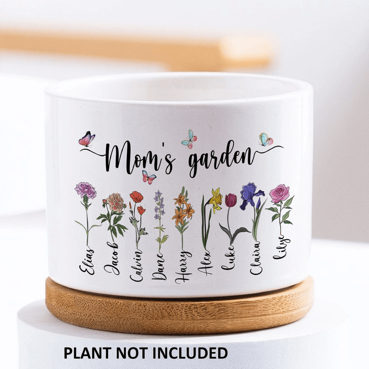 Grandma's Garden Plant Pot, Mom's Garden Mini Planter, Birth Month Flower Family Personalized Plant Pot, Gigi Grandma Mimi Mothers Day Gift